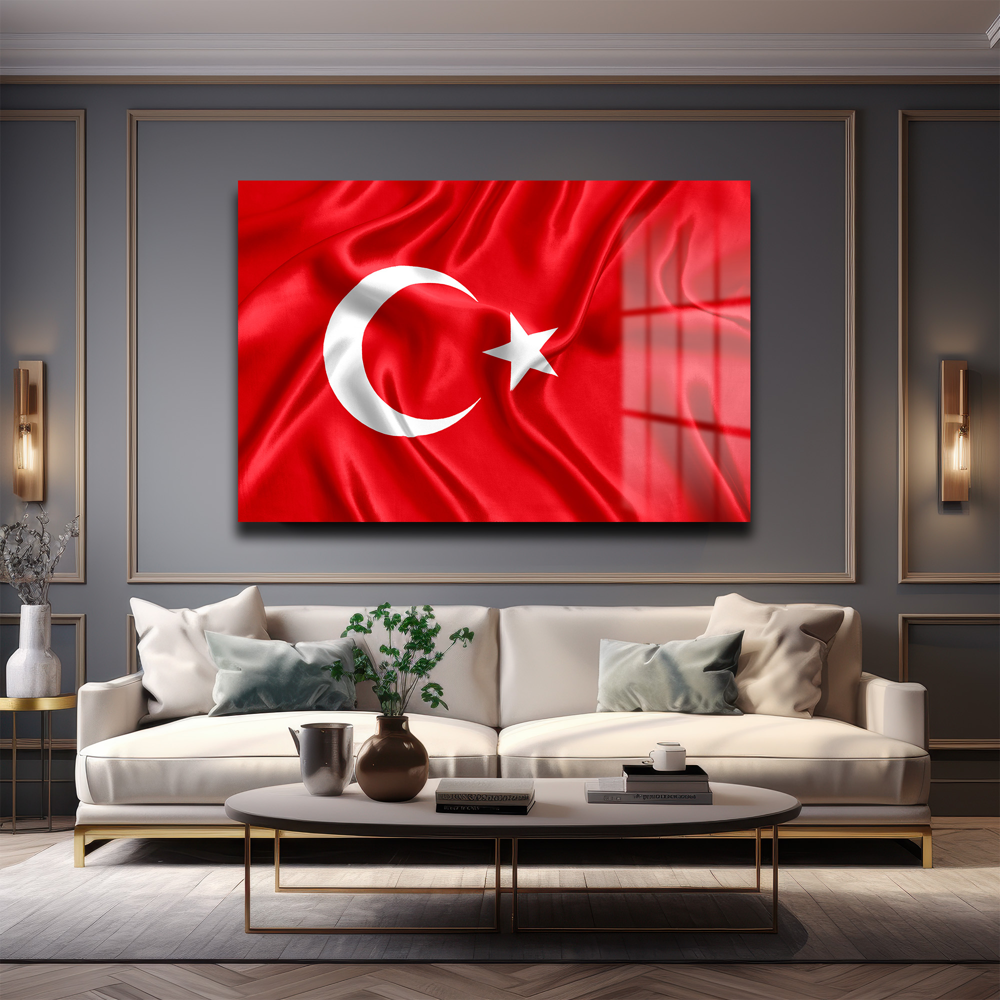 Gurur Veren Dalgalanış: Türk Bayrağı Temalı Temperli Cam Tablo Duvar Dekoru Gurur Veren Dalgalanış: Türk Bayrağı Temalı Temperli Cam Tablo - Görsel 4
