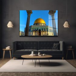 Kudüs'ün İhtişamı: Altın Kubbe Kubbet-üs-Sahra Cam Tablo Duvar Dekoru Kudüs'ün İhtişamı: Altın Kubbe Kubbet-üs-Sahra Cam Tablo Dekoratif Cam Tablo