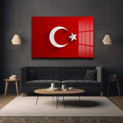 Milli Gururun Yansıması: Türk Bayrağı 4mm Temperli Cam Tablo Duvar Dekoru Milli Gururun Yansıması: Türk Bayrağı 4mm Temperli Cam Tablo Dekoratif Cam Tablo