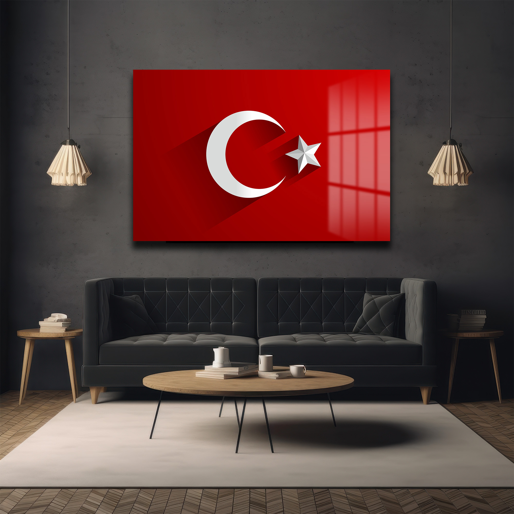 Milli Gururun Yansıması: Türk Bayrağı 4mm Temperli Cam Tablo Duvar Dekoru Milli Gururun Yansıması: Türk Bayrağı 4mm Temperli Cam Tablo - Görsel 5