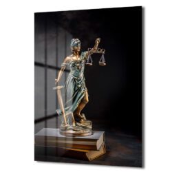 Adaletin Sembolü: Lady Justice Temperli Cam Tablo Duvar Dekoru Adaletin Sembolü: Lady Justice Temperli Cam Tablo Dekoratif Cam Tablo