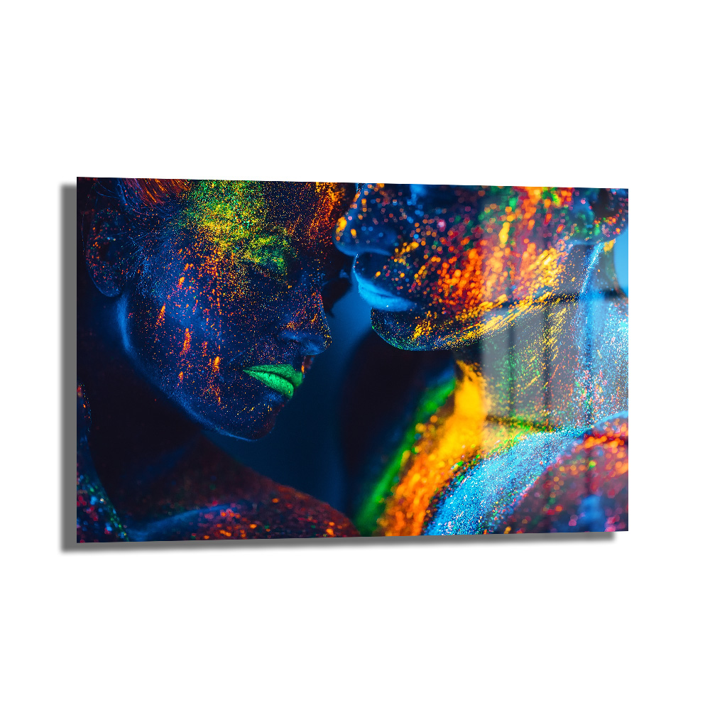 Neon Aşk Dansı: Büyüleyici Temas Modern Cam Tablo - Glazella Neon Aşk Dansı: Büyüleyici Temas Modern Cam Tablo - Glazella