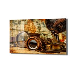 Keşif Ruhu: Vintage Pusula ve Dünya Haritası Cam Tablo Duvar Dekoru Keşif Ruhu: Vintage Pusula ve Dünya Haritası Cam Tablo Dekoratif Cam Tablo