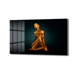 Altın Aura: Büyüleyici Modern Sanat Cam Tablo Duvar Dekoru Altın Aura: Büyüleyici Modern Sanat Cam Tablo Dekoratif Cam Tablo
