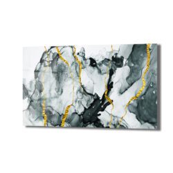 Kintsugi Ruhu: Altın Damarlı Siyah Beyaz Soyut Cam Tablo Duvar Dekoru Kintsugi Ruhu: Altın Damarlı Siyah Beyaz Soyut Cam Tablo Dekoratif Cam Tablo