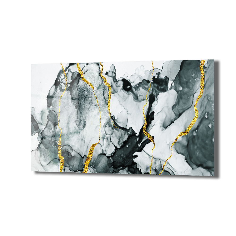 Kintsugi Ruhu: Altın Damarlı Siyah Beyaz Soyut Cam Tablo Duvar Dekoru Kintsugi Ruhu: Altın Damarlı Siyah Beyaz Soyut Cam Tablo - Görsel 6