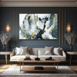 Kintsugi Ruhu: Altın Damarlı Siyah Beyaz Soyut Cam Tablo Duvar Dekoru Kintsugi Ruhu: Altın Damarlı Siyah Beyaz Soyut Cam Tablo Dekoratif Cam Tablo