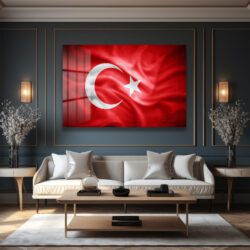 Türk Bayrağı Cam Tablo: Tarihin ve Gururun Duvarınızdaki Yansıması Dekoratif Cam Tablo