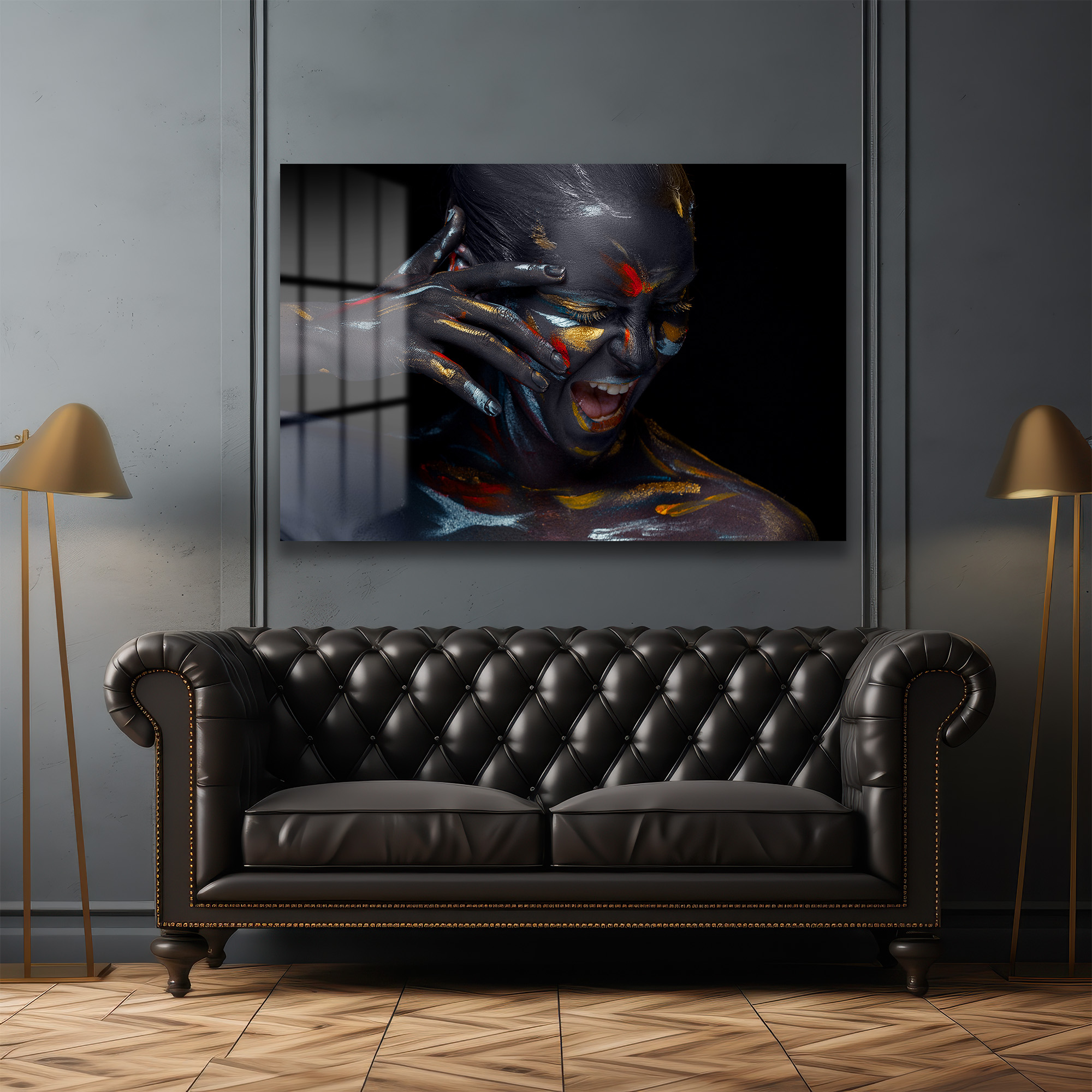 İçsel Çığlık: Modern Sanat Temperli Cam Tablo Duvar Dekoru İçsel Çığlık: Modern Sanat Temperli Cam Tablo - Görsel 3