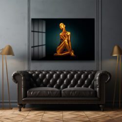 Altın Aura: Büyüleyici Modern Sanat Cam Tablo Duvar Dekoru Altın Aura: Büyüleyici Modern Sanat Cam Tablo Dekoratif Cam Tablo