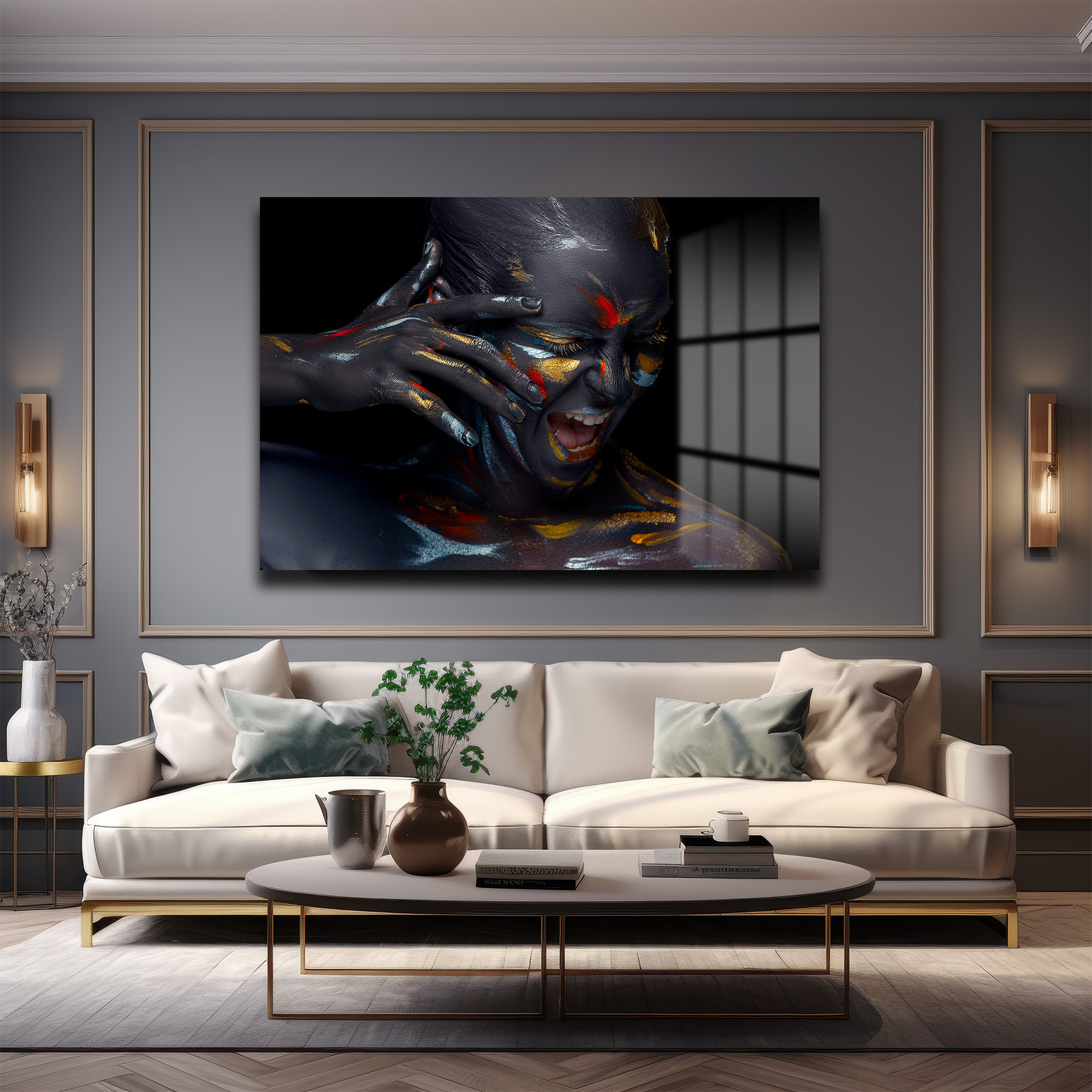 İçsel Çığlık: Modern Sanat Temperli Cam Tablo Duvar Dekoru İçsel Çığlık: Modern Sanat Temperli Cam Tablo - Görsel 4