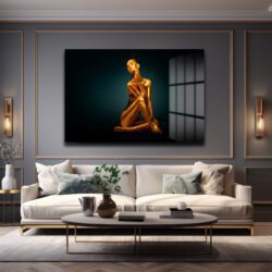 Altın Aura: Büyüleyici Modern Sanat Cam Tablo Duvar Dekoru Altın Aura: Büyüleyici Modern Sanat Cam Tablo Dekoratif Cam Tablo