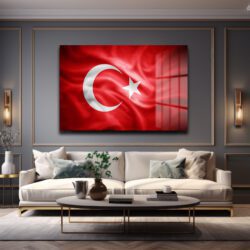 Türk Bayrağı Cam Tablo: Tarihin ve Gururun Duvarınızdaki Yansıması Dekoratif Cam Tablo