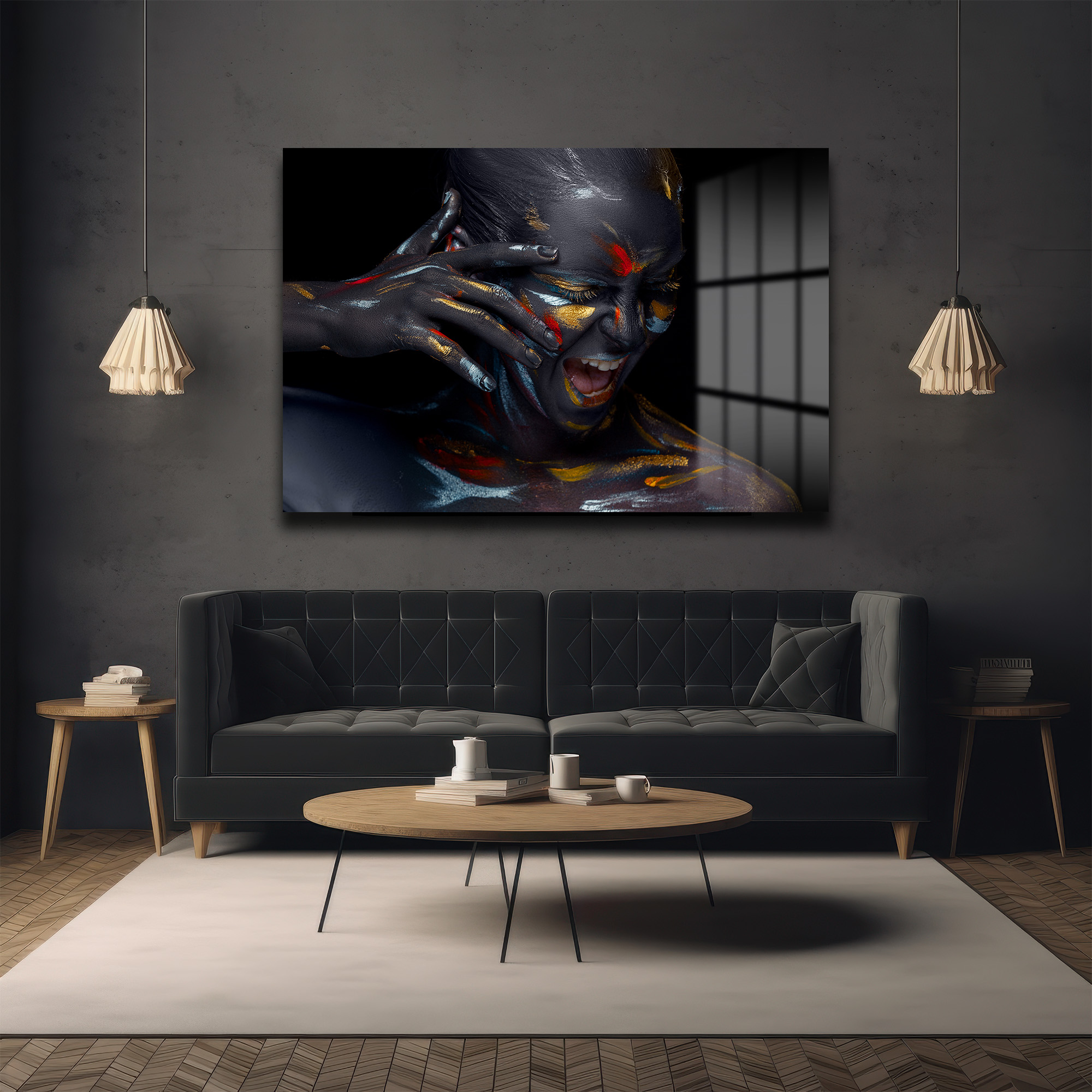 İçsel Çığlık: Modern Sanat Temperli Cam Tablo Duvar Dekoru İçsel Çığlık: Modern Sanat Temperli Cam Tablo - Görsel 5