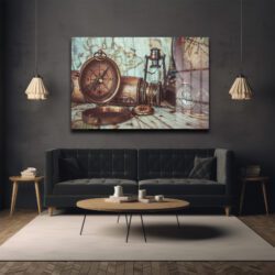 Macera Ruhu: Vintage Pusula ve Dünya Haritası Temalı Dekoratif Cam Tablo Duvar Dekoru Macera Ruhu: Vintage Pusula ve Dünya Haritası Temalı Dekoratif Cam Tablo Dekoratif Cam Tablo