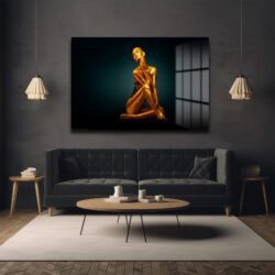 Altın Aura: Büyüleyici Modern Sanat Cam Tablo Duvar Dekoru Altın Aura: Büyüleyici Modern Sanat Cam Tablo Dekoratif Cam Tablo