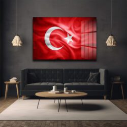 Türk Bayrağı Cam Tablo: Tarihin ve Gururun Duvarınızdaki Yansıması Dekoratif Cam Tablo