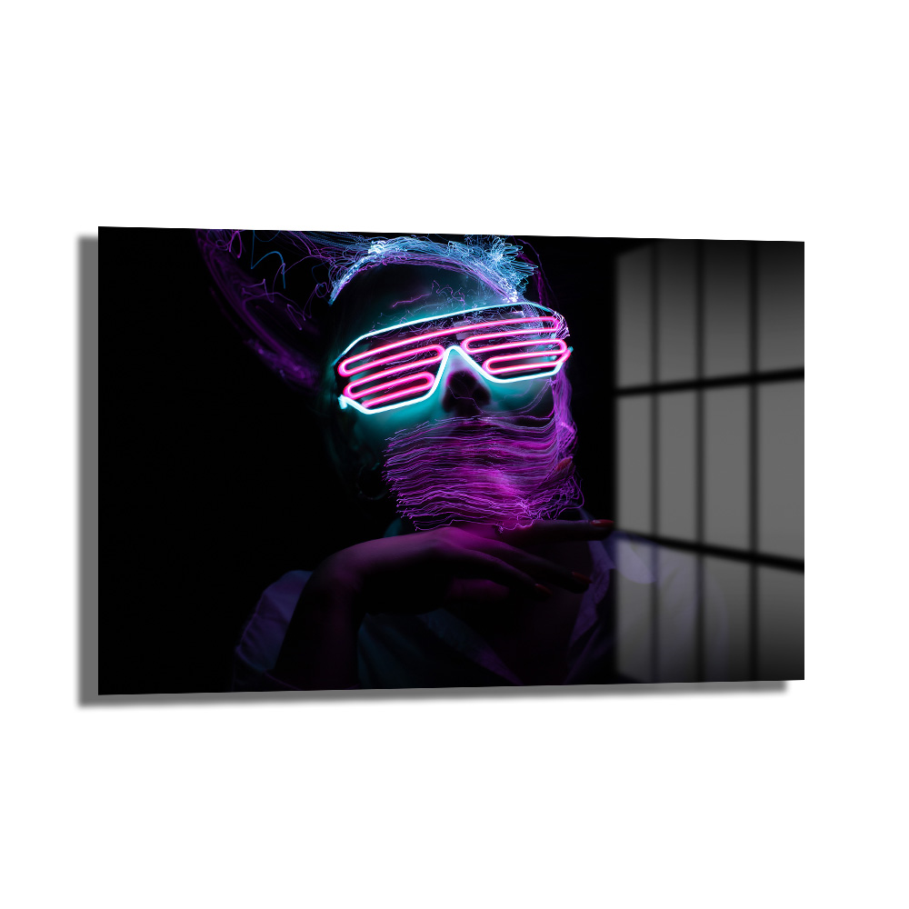 Neon Enerjisi: Fütüristik Işık Sanatı Cam Tablo - Glazella Neon Enerjisi: Fütüristik Işık Sanatı Cam Tablo - Glazella