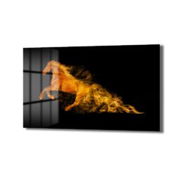 Alev Atı: Enerjinin ve Tutkunun Modern Cam Tablosu Duvar Dekoru Alev Atı: Enerjinin ve Tutkunun Modern Cam Tablosu Dekoratif Cam Tablo