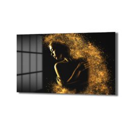 Altın Parıltılı Transformasyon: Ethereal Kadın Figürlü Modern Cam Tablo Duvar Dekoru Altın Parıltılı Transformasyon: Ethereal Kadın Figürlü Modern Cam Tablo Dekoratif Cam Tablo