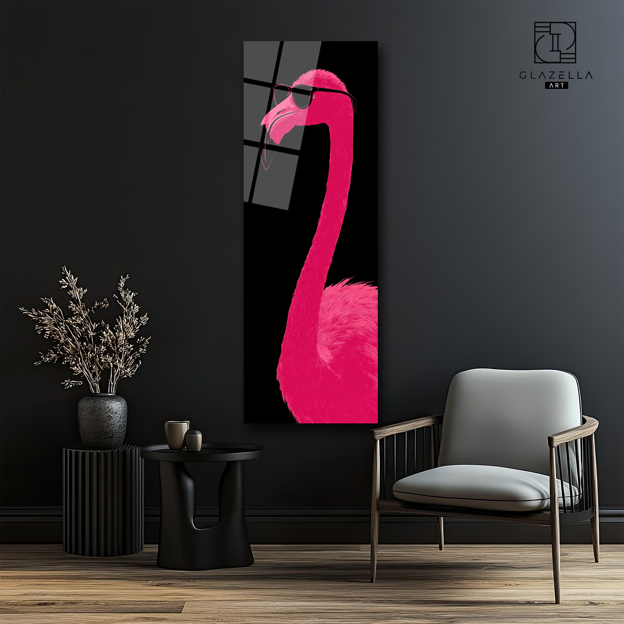 Flamingo Panoramik Cam Tablo Duvar Dekoru Flamingo Panoramik Cam Tablo - Görsel 4