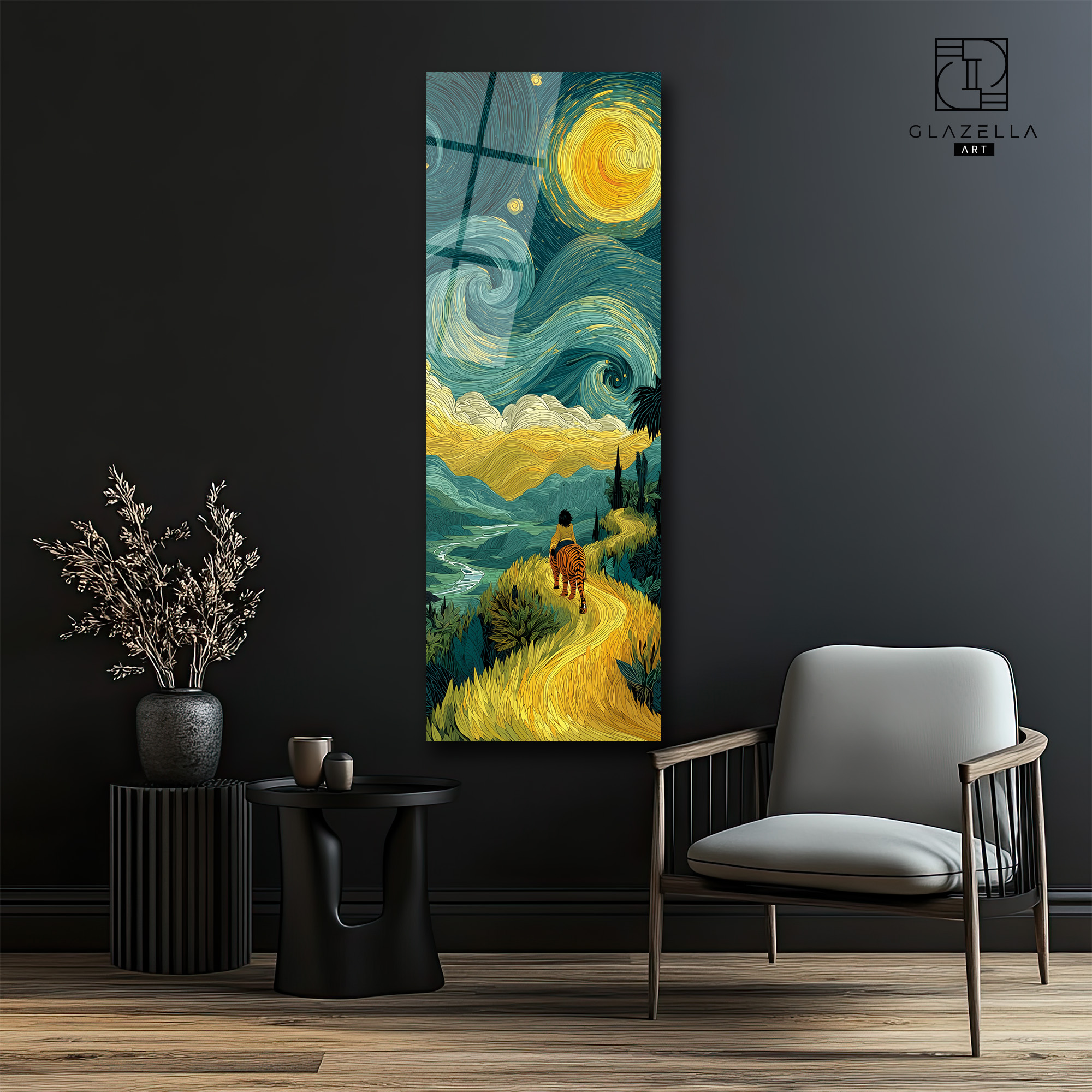 Van Gogh Manzara Panoramik Cam Tablo Duvar Dekoru Van Gogh Manzara Panoramik Cam Tablo - Görsel 4