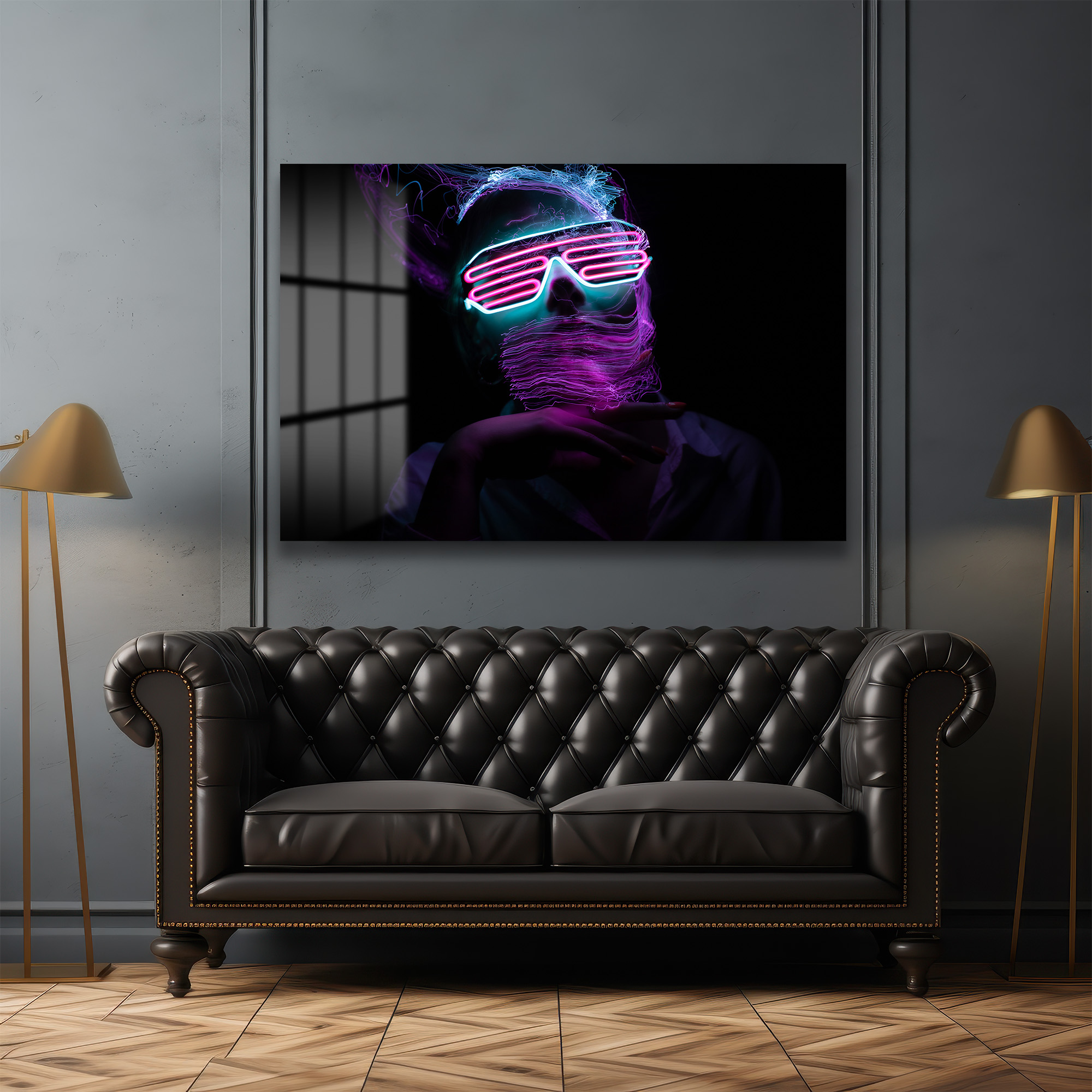 Neon Enerjisi: Fütüristik Işık Sanatı Cam Tablo - Glazella Neon Enerjisi: Fütüristik Işık Sanatı Cam Tablo - Glazella