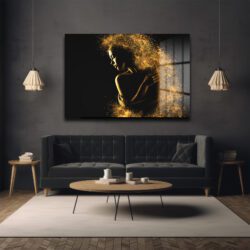 Altın Parıltılı Transformasyon: Ethereal Kadın Figürlü Modern Cam Tablo Duvar Dekoru Altın Parıltılı Transformasyon: Ethereal Kadın Figürlü Modern Cam Tablo Dekoratif Cam Tablo