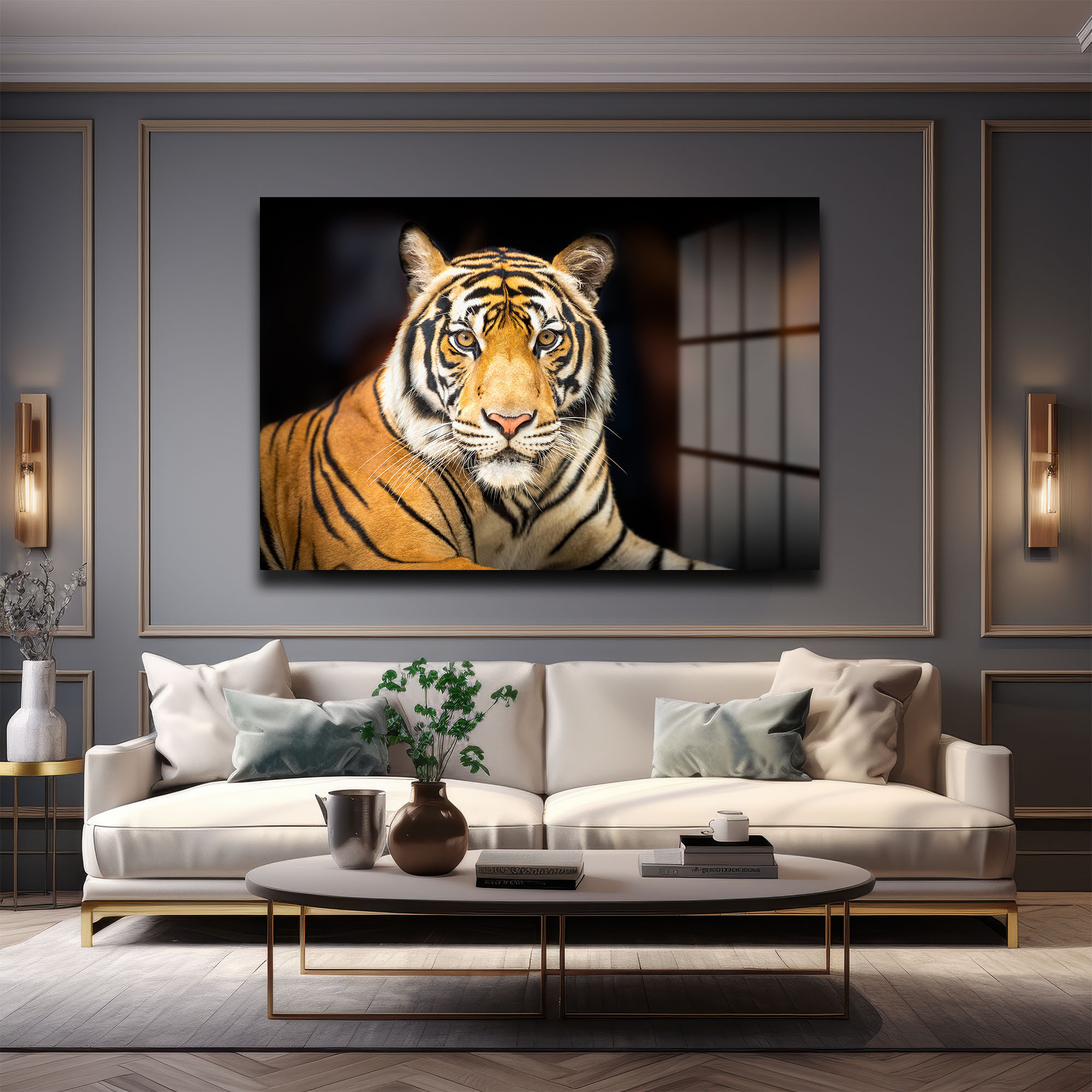 Görkemli Kaplan Bakışı: Vahşi Yaşam Temalı Temperli Cam Tablo Duvar Dekoru Görkemli Kaplan Bakışı: Vahşi Yaşam Temalı Temperli Cam Tablo - Görsel 4