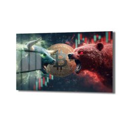 Kripto Arenası: Boğa ve Ayı Düellosu Bitcoin Temalı Temperli Cam Tablo Duvar Dekoru Kripto Arenası: Boğa ve Ayı Düellosu Bitcoin Temalı Temperli Cam Tablo Dekoratif Cam Tablo