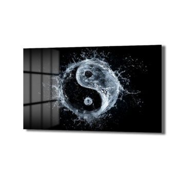 Dinamik Su Yin Yang: Modern Denge Temalı Temperli Cam Tablo - Glazella Dinamik Su Yin Yang: Modern Denge Temalı Temperli Cam Tablo - Glazella