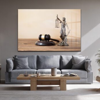 Adaletin Simgesi: Themis ve Tokmak Temalı Temperli Cam Tablo - Glazella Adaletin Simgesi: Themis ve Tokmak Temalı Temperli Cam Tablo - Glazella