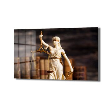 Adaletin Simgesi Lady Justice Cam Tablo | Hukuk Temalı Lüks Duvar Dekoru - Glazella