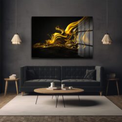 Altın Akışkanlık: Lüks Soyut Modern Cam Tablo Duvar Dekoru Altın Akışkanlık: Lüks Soyut Modern Cam Tablo