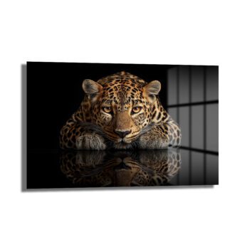 Asil Bakış: Leopar Temalı Modern Temperli Cam Tablo