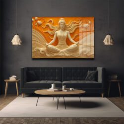 Huzur Meditasyonu: Lotus ve Dalgaların Dansı Temperli Cam Tablo Duvar Dekoru Huzur Meditasyonu: Lotus ve Dalgaların Dansı Temperli Cam Tablo