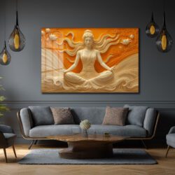 Huzur Meditasyonu: Lotus ve Dalgaların Dansı Temperli Cam Tablo Duvar Dekoru Huzur Meditasyonu: Lotus ve Dalgaların Dansı Temperli Cam Tablo