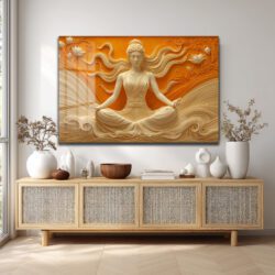 Huzur Meditasyonu: Lotus ve Dalgaların Dansı Temperli Cam Tablo Duvar Dekoru Huzur Meditasyonu: Lotus ve Dalgaların Dansı Temperli Cam Tablo