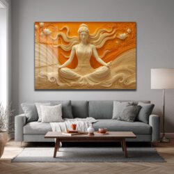 Huzur Meditasyonu: Lotus ve Dalgaların Dansı Temperli Cam Tablo Duvar Dekoru Huzur Meditasyonu: Lotus ve Dalgaların Dansı Temperli Cam Tablo