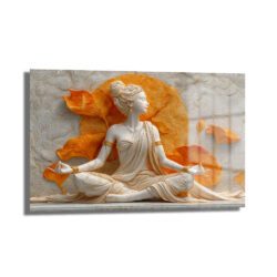 Zen Lotus Meditasyonu: Huzur Veren Dekoratif Cam Tablo Duvar Dekoru Zen Lotus Meditasyonu: Huzur Veren Dekoratif Cam Tablo