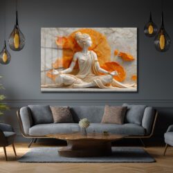 Zen Lotus Meditasyonu: Huzur Veren Dekoratif Cam Tablo Duvar Dekoru Zen Lotus Meditasyonu: Huzur Veren Dekoratif Cam Tablo
