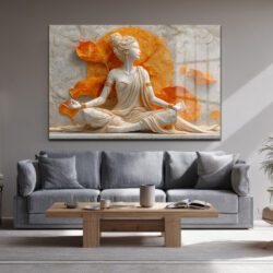 Zen Lotus Meditasyonu: Huzur Veren Dekoratif Cam Tablo Duvar Dekoru Zen Lotus Meditasyonu: Huzur Veren Dekoratif Cam Tablo