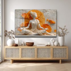 Zen Lotus Meditasyonu: Huzur Veren Dekoratif Cam Tablo Duvar Dekoru Zen Lotus Meditasyonu: Huzur Veren Dekoratif Cam Tablo