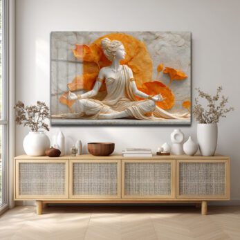 Zen Lotus Meditasyonu: Huzur Veren Dekoratif Cam Tablo - Glazella Zen Lotus Meditasyonu: Huzur Veren Dekoratif Cam Tablo - Glazella