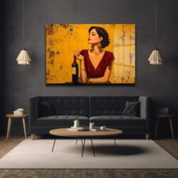 Şarap Kırmızısı Tutku: Modern Kadın Temalı Dekoratif Cam Tablo Duvar Dekoru Şarap Kırmızısı Tutku: Modern Kadın Temalı Dekoratif Cam Tablo