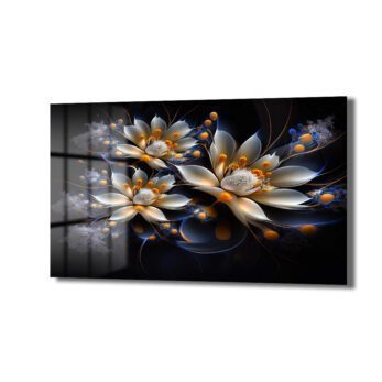 Eterik Işıltı: Lotus Çiçekleri Modern Cam Tablo - Glazella
