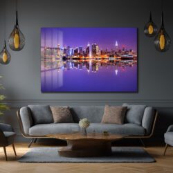 New York Gecesi: Işıltılı Şehir Manzarası Cam Tablo Duvar Dekoru New York Gecesi: Işıltılı Şehir Manzarası Cam Tablo
