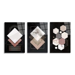 Soyut Geometrik Mermer Dokulu Cam Tablo Seti | Modern Duvar Sanatı Duvar Dekoru Soyut Geometrik Mermer Dokulu Cam Tablo Seti | Modern Duvar Sanatı