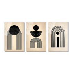 Modern Minimalist Geometrik Siyah Beyaz Cam Tablo Seti Üçlü Set Duvar Dekoru Modern Minimalist Geometrik Siyah Beyaz Cam Tablo Seti Üçlü Set