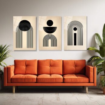 Modern Minimalist Geometrik Siyah Beyaz Cam Tablo Seti Üçlü Set - Glazella Modern Minimalist Geometrik Siyah Beyaz Cam Tablo Seti Üçlü Set - Glazella